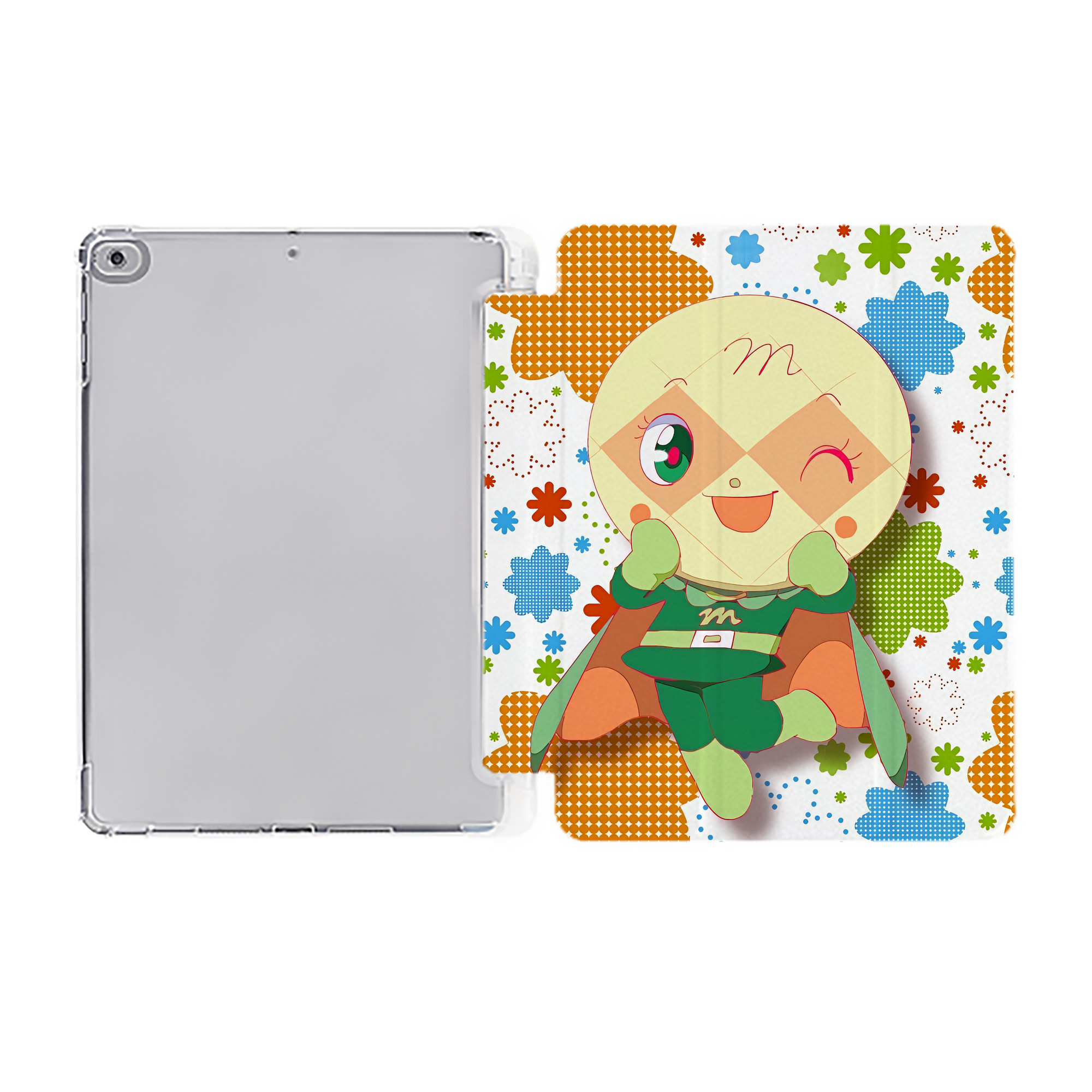 （画像用） アンパンマン Anpanman IPad ケース ペン収納付き 三つ折りスタンド PUレザー×シリコン 対応機種9.5/10.5/10.9インチ